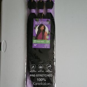 Darling Pre-Stretched Kanekalon Braiding Hair - Black   2